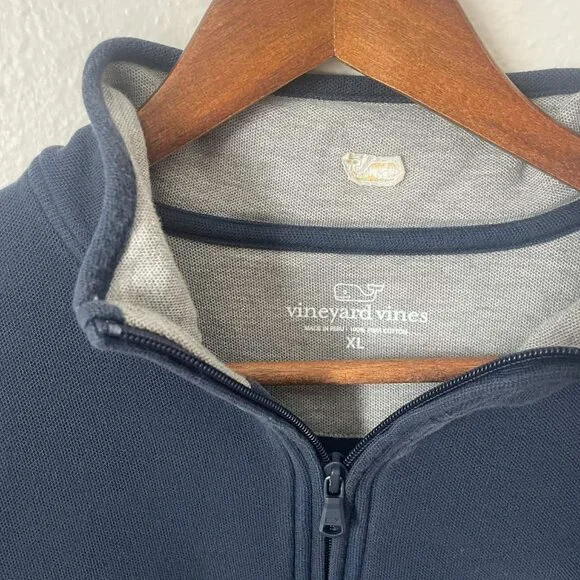 Vineyard Vines Mens Milwaukee Brewers Quarter Zip Navy XL - Picture 2 of 3
